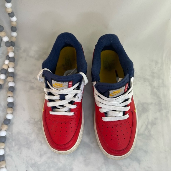 Nike Air Force 1 low red, white, and Blue Sneakers Big boy Size 4Y - Picture 3 of 9